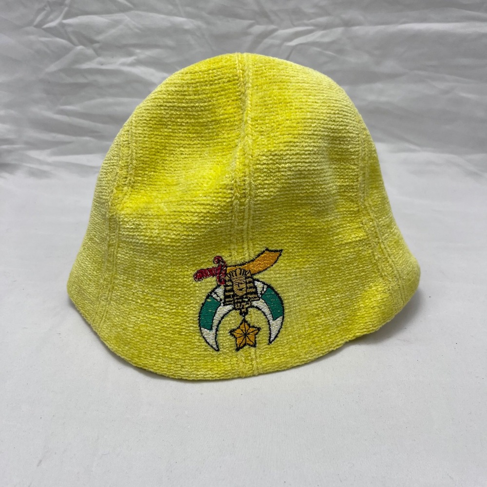 Great Republic Shriners Emblem Terry Cloth Neon Yellow Bucket Hat